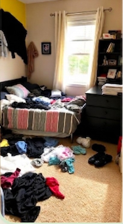 Before: a messy, cluttered room